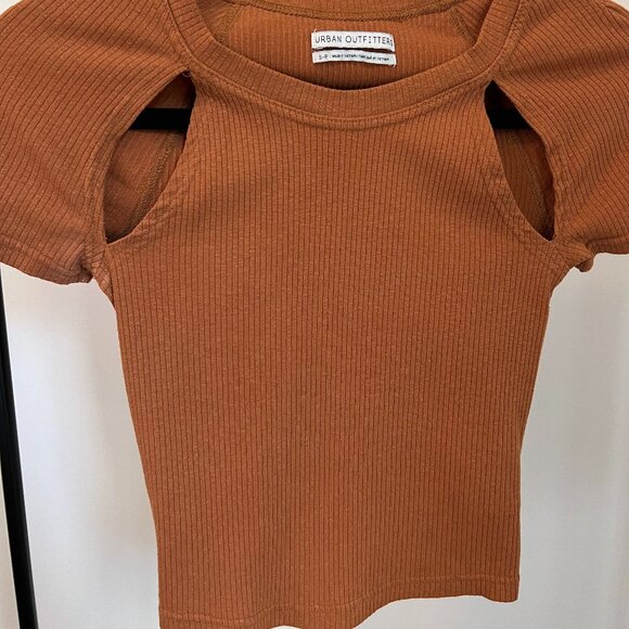 URBAN OUTFITTERS Orange Baby Tee with Cut Outs - Picture 2 of 3